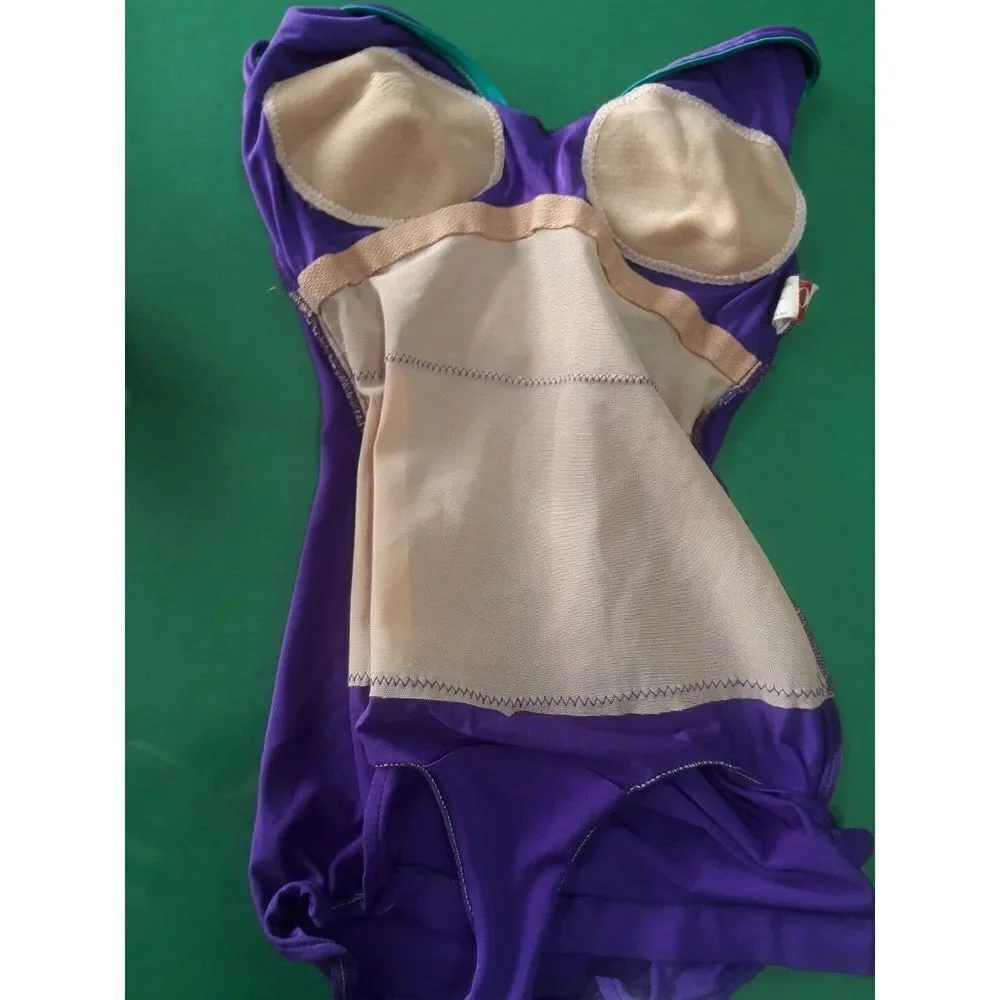 Cole of California Swimwear Purple Vintage One-Piece Pin-Up  1970's‎ Size 12